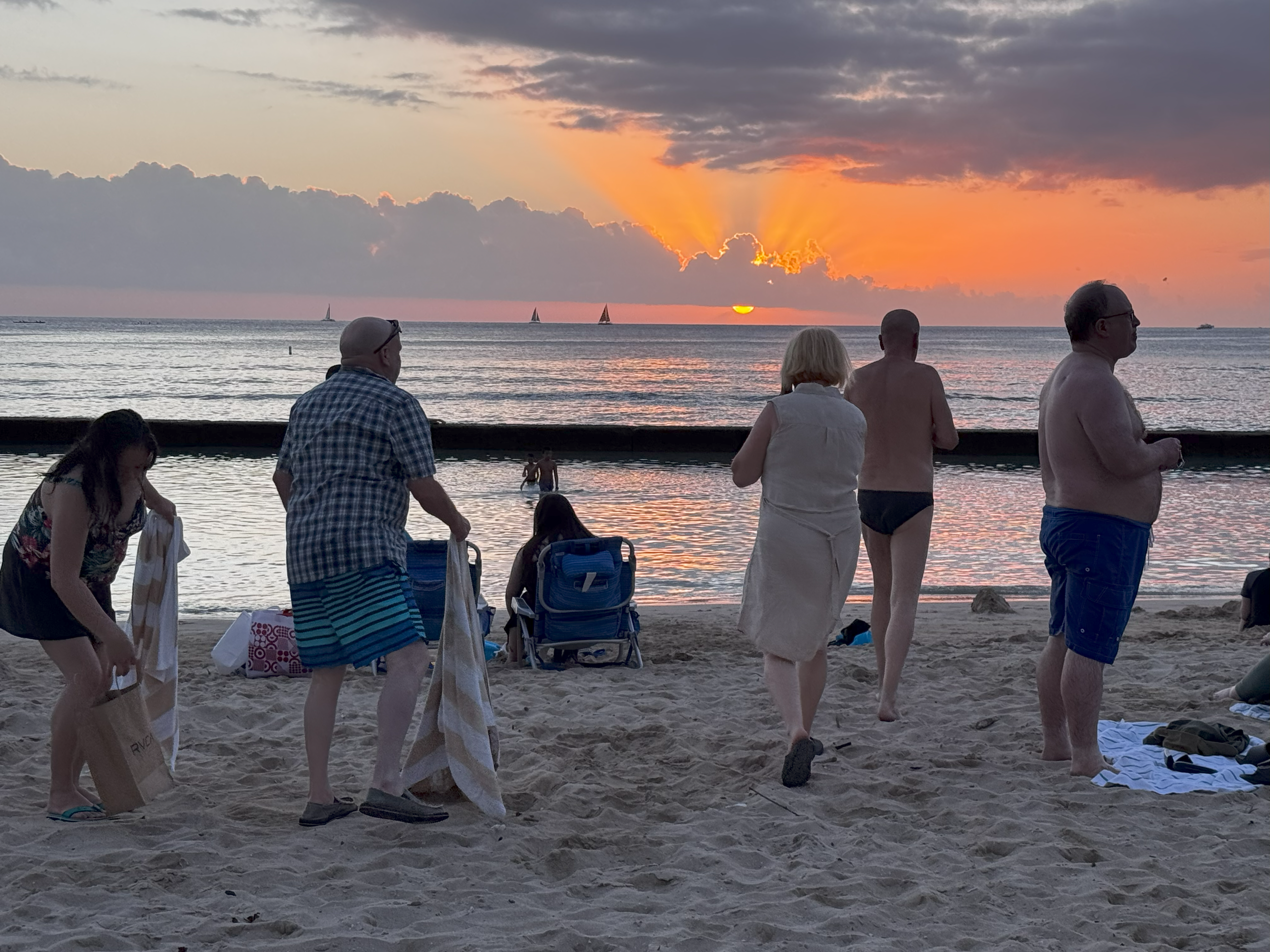 Sunset on Waikiki Beach